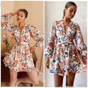 Sofia CAPRI LONG SLEEVE MINI DRESS in Botanical New with Tags!